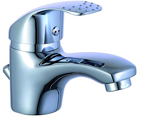 EISL Roma Wasserhahn Bad, Waschtischarmatur chrom, Badezimmer Wasserhahn mit Ablaufgarnitur und Griffmuster, NI075ROCR