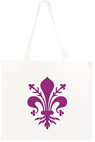 Tipolitografia Ghisleri Borsa shopper Giglio viola Firenze 40x40 cm. manici lunghi31