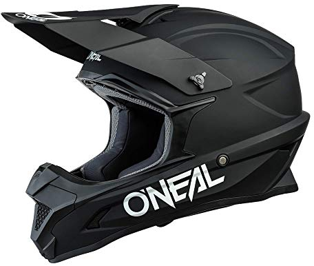O'NEAL | Motocross-Helm | Kinder | MX Enduro | ABS-Schale, Lüftungsöffnungen für optimale Belüftung & Kühlung | 1SRS Youth Helmet SOLID | Schwarz | Größe M (49/50 cm)