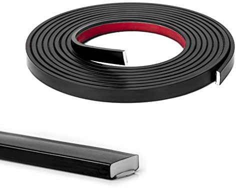 Art3d 3 Meter abziehbare und aufklebende Zierleiste flexible Insta-Zierleiste für Fliesenrand Eckspiegel Schwarz