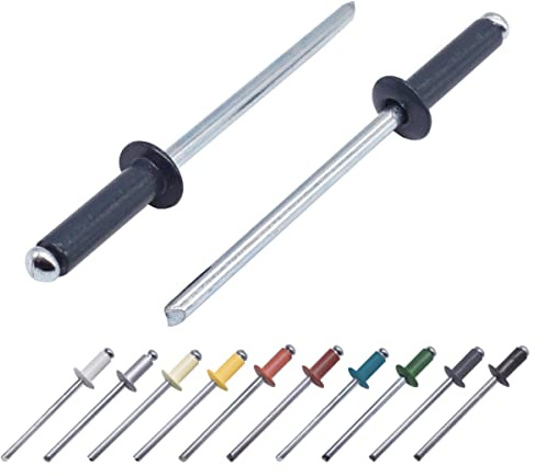 Marcopol (80 Stück) Lackierte Blindnieten 4,0 x 14 mm, Kuppelkopf, DIN 7337, Aluminiumniete und Stahldorn, Popnieten (80, Anthrazitgrau RAL 7016)