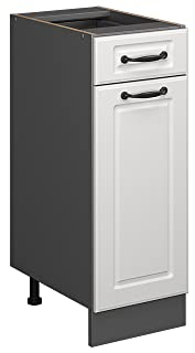 Vicco Mueble bajo de Cocina R-Line, Blanco casa de Campo/Antracita, 30 cm sin encimera