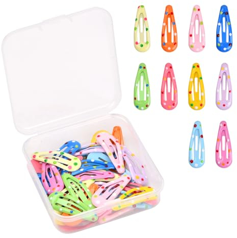 Cozlly 30 Stück Bunte Haarspangen Mädchen, 3 CM Süße Snap Haarklammern Haarschmuck, Haar Clips Metall, Snap Haarspangen, Kinder Haarklammern, BB Haarclips, Mini Haarnadeln für Kinder Baby Mädchen