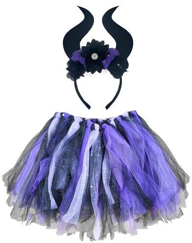 Bseical Gonna Tutù Da Donna per Adulti,Costume Strega Bambina,Tutù,Vestito Carnevale Costumi,Costume Accessori Set,Strega Vestire Costume,Per Feste Carnevale Halloween Cosplay (B)