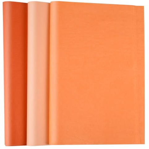 Bouiexye 60 Blätter Orange Seidenpapier für Geschenktüten 50 x 37cm Seidenpapier Bulk Weihnachten seidenpapier verpackungsmaterial für Geschenkpapier Füller Blumen Geburtsta Hochzeit Dekor