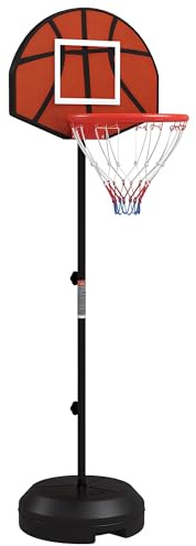 SPORTNOW Panier de Basket-Ball 2 en 1 avec Hauteur réglable 129 cm et 179 cm et Jeu de fléchettes magnétique