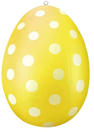 40 cm Osterei Ei - Dekoration zu Ostern - Riesige Osterei-Dekorationen | Osterdekorationen für den Außenbereich | Ostereier-Dekorationen für Schaufenster, Warenpräsentation, Garten, (Yellow, One Size)
