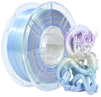 iBOSS Mehrfarbiges PLA+ Filament 1,75 mm, PLA Plus Seide Regenbogen 3D-Drucker Filament 1 kg (2,2 lbs), Farbwechsel PLA 3D-Druck-Filament, Macaron Regenbogen