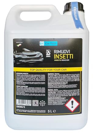 Detergente Rimuovi Insetti 2BM Car-Tech per Auto, Moto e Caschi | Rimuove Macchie e Tracce di Moscerini e Insetti da Carrozzeria e Vetri SENZA ALONI | Facile, Veloce, Essenza Lavanda | Tanica 5 lt