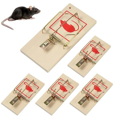 AORVYUI Lot de 4 pièges à rats en bois, piège à pression, force d'impact élevée, facile à utiliser