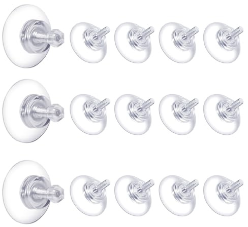 15 Stück transparente PVC-Saugnäpfe M5, Saugnäpfe mit Gewinde und Rändermuttern, ohne Bohren, Kollisionsschutz, für Küche, Badezimmer, Auto