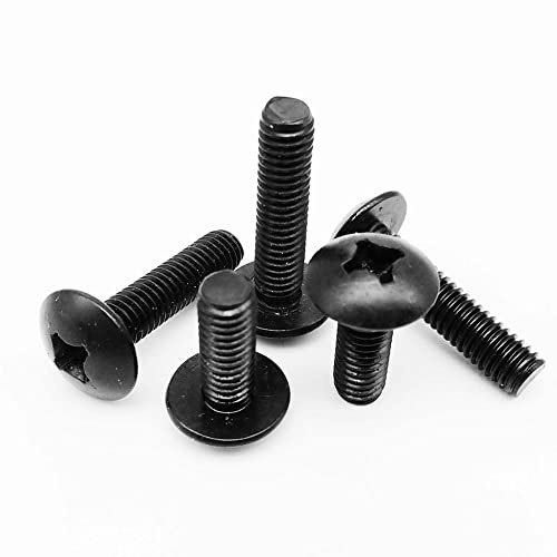 5/50 Stück M3 M4 M5 M6 Schwarz 304 Edelstahl Flachrundkopfschraube Kreuzschlitz Große Flachrundkopfschraube(10pcs M6x10mm)
