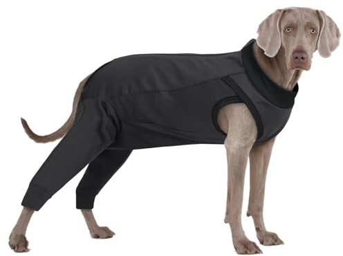 PUMYPOREITY Leckschutz Hund Hinterbein, Hundebandage Hinterbeine Hündin Ellbogenschutz Hund Leckschutz(Grau, 2XL)