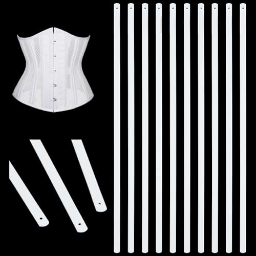 BENECREAT 10 pz Metallo Bianco, Strisce Del Corsetto, Stecche per Abiti Da Sposa, Forniture per Cucire Fai Da Te, 30cm X 6mm