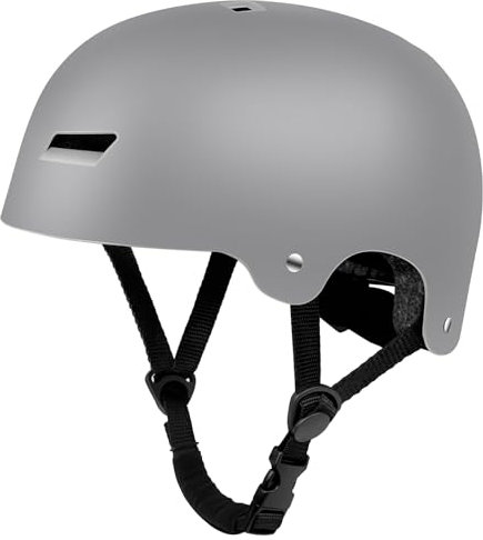LeapBeast City Helm,Erwachsene Fahrradhelm, Radhelm,Skaterhelm,Belüftung |Sicherheit,für Jugendliche und Junge Erwachsene für Stunt-Scooter I Skateboard，Grössenverstellbar (Mattgrau, L)