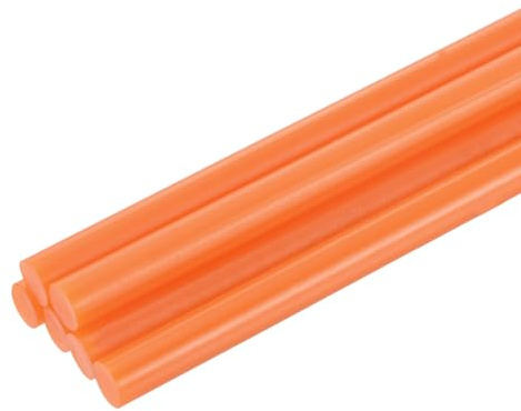 QUARKZMAN 6 Pièces Bâtons de Colle Chaude pour Pistolet, 11mm x 200mm Recharge Universelle pour Pistolet à Colle pour Bricolage, Artisanat, Réparations, Loisirs Créatifs, Orange