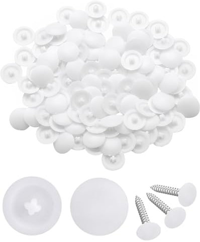 KEMUZ 100 Stück abdeckkappen für schrauben Schraubenabdeckung weiss,Kreuzschlitz Abdeckkappen kreuzschlitzschrauben,Durchmesser 12MM Kunststoff-Kreuzschlitzschraube Deckel,schrauben abdeckkappen
