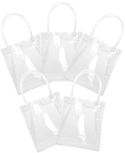 Holibanna 5stücke Transparente Weintaschen Mit Knopfverschluss Tragbare Multifunktionale Geschenktaschen Für Partys Shopping Und Outdoor-aktivitäten Für Weinflaschen Und Persönliche