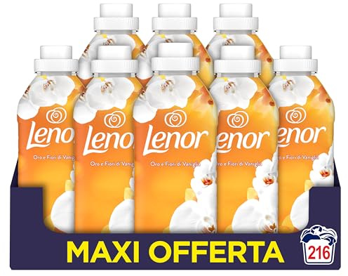 Lenor Ammorbidente Lavatrice Concentrato 216 Lavaggi (8x27), Oro E Fiori Di Vaniglia, Offre Una Freschezza Duratura Per Un Letto Fresco Fino A 1 Settimana