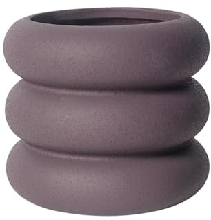 Vaso da fiori astratto smerigliato colorato nordico minimalista per interni per piante grasse viola scuro finitura sabbiata 14,2 x 14,2 cm ideale per salotti e camere da letto