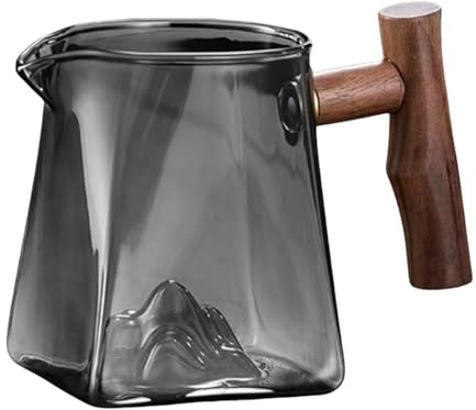 Glass Coffee Pot Maker - Vaso de vidrio resistente al calor, 330 ml sobre el recipiente para cejas con asa, repuesto para la preparación en casa, bebida compacta para viajes y camping, resistente y