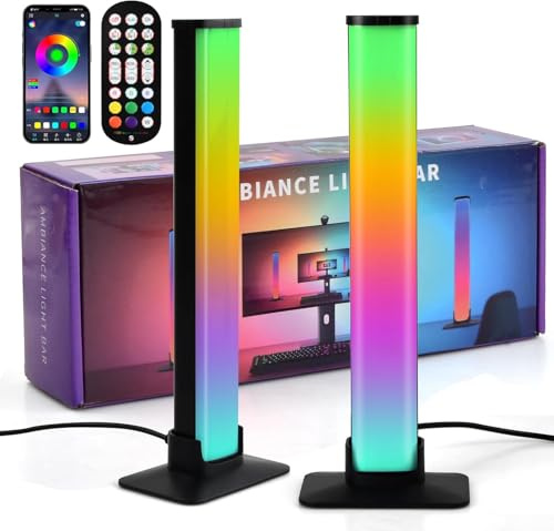 Mapille 2PCS Barras de Luces LED para Juegos, RGB Retroiluminación de TV, Lámpara Gaming Sync con Música, Smart Luces LED RGB, Control de APP, Luz Ambiental para Gaming PC, Decoración de Habitaciones