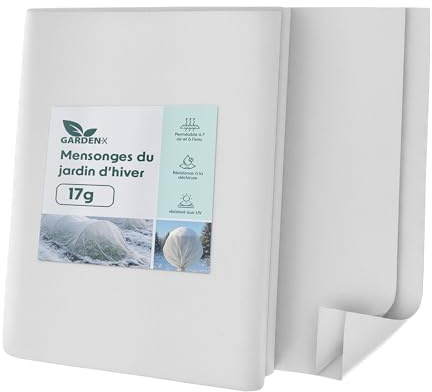 GARDENIX Toison Non-tissée d'hiver pour Plantes - 17 g/m² - 3,2 x 15 m (48 m²) - Protection hivernale pour Plantes