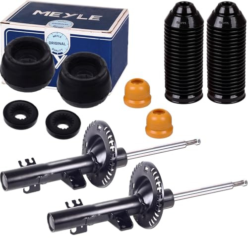 2x Gas Stoßdämpfer vorne + Meyle Domlager | 2x 65473370 + 2x 100 412 0019/S + 900 204 für A1 Polo 6R Fabia Rapid