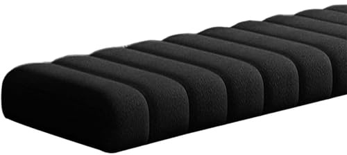 Générique Coussin pour Banc D'intérieur,Coussin Rectangulaire pour Banc 2/3 Places,Coussin en Velours Baie Vitrée, avec Fermeture éclair Et Dessous Antidérapant,pour Extérieure,Noir,40x190cm