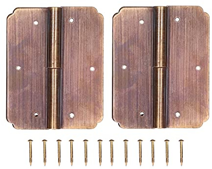 ANKROYU 2 Set Cerniera Quadrata 6 cm Cerniera per mobili antichi cinesi Accessori hardware per mobili Materiale in ottone Giunti a doppio perno durevoli per la decorazione domestic