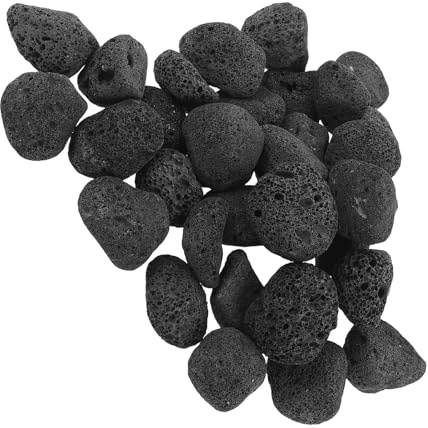 Ciieeo Piedras Volcánicas Naturales para Fogatas y Chimeneas Negras 1200 G (3-5 Cm) Roca Decorativa para Paisaje, Barbacoa de Gas y Decoración de Macetas Exterior E Interior