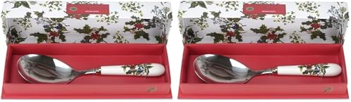 Portmeirion The Holly & Ivy Serving Spoon, Multi-Colour (Pack of 2)