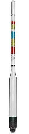 FastRack Triple-Scale Hydrometer - ABV Hydrometer - Specific Gravity Hydrometer to accurately Test ABV and the Specific Gravity of Your Wine, Beer, Mead or Kombucha