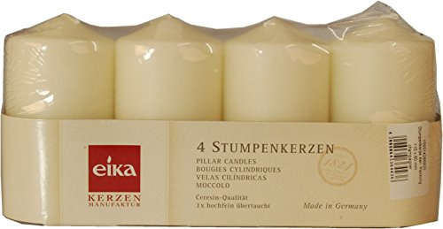 Stumpenkerzen 4er Set champagner 110x60 mm