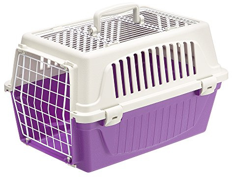 Ferplast Atlas 10 Transportbox für Katzen und Hunde, Oben zu öffnen, violett, 19-inch