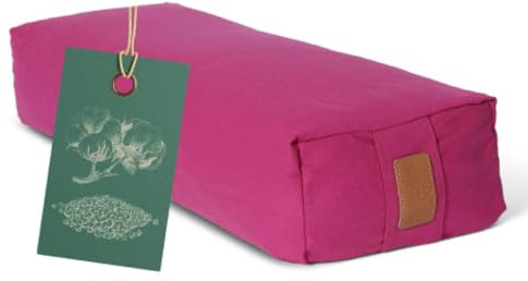 DoYourSports - Cuscino quadrato per yoga e meditazione Paravati – Yoga Bolster Zafu con riempimento di gusci di grano saraceno organico, 67 x 13 cm, comodo sedile meditazione rosa maiale