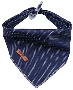 lionet paws Hunde Bandana Kopftücher Hundehalstuch Dreieckstuch, Blau gepunktet, S