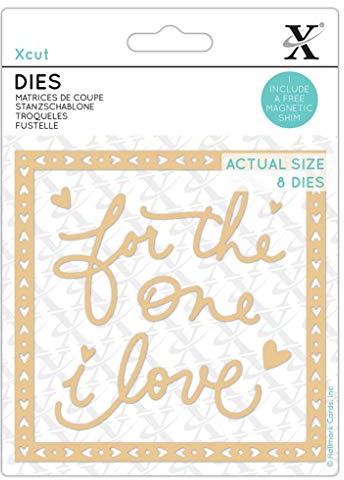 Xcut Dies, For The One I Love, 8 Pieces, Carbon Steel, Art & Craft, Cutting Tool Supplies, For Beautiful Decoration, Card Making, Gift Tag Wrapping, Scrapbooking, Invitation Making, Crafters Companion