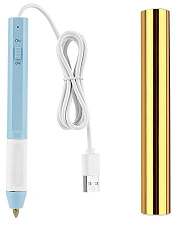CYFUN DESIGN Stylo à feuille chaude et ensembles de rouleau de feuille activée par la chaleur pour kits d'outils de scrapbooking et de création de cartes, stylo à pointe pour écriture calligraphique