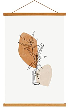 Sanauto B2 Cornici per Poster 50 CM, 50x70 50x100 Cornice Magnetica per Foto in Legno Cornice per Appendere Poster Kit da Appendere per Stampe su Tela Mappa (50cm, Teak, 1 Confezione)