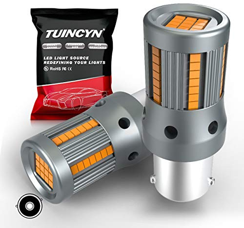 TUINCYN BAU15S PY21W 7507 Bombilla LED Ámbar Sin Hyper Flash Luces de señal de giro 54PCS-2016 Chip 5009 12496 con resistencia de carga incorporada CANBUS Intermitentes sin errores (paquete de 2)