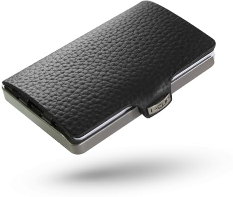 I-CLIP Porte-Cartes de crédit en Titane ultraléger avec Pince à Billets Interchangeable - Porte-Cartes Titan Minimaliste et Durable - Portefeuille Fin - Porte-Monnaie- Titan sablé Noir Pur