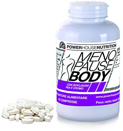 Integratore Menopausa e Pre-Menopausa MENOPAUSE BODY, Made in Italy Powerhouse Nutrition, Riduce Vampate di Calore e Favorisce il Benessere Corporeo, Isoflavoni, PEA & Cromo, 60 Compresse