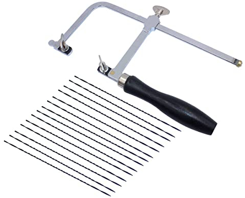 Multi-Purpose DIY Universal Jewellers Saw Frame Set Adjustable with 12 Blades Professional Jewelry Making Kit,Mini Saw, Hacksaw, Bow Saw, Plastic Pipe, Woodworking, Light Metal