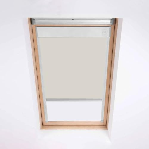 Skylight Blinds Optilight Dachfenster Rolläden – Verdunkelungsrollo – silberner Aluminiumrahmen (Creme, 78/118)