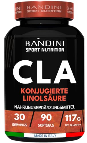 Bandini® CLA 3200 mg | 80% Acide linoléique conjugué - Huile végétale de Carthame 100% naturelle - Source d'acides gras essentiel Oméga 6 | Pour musculation et Sportifs - Alternative à la L-Carnitine