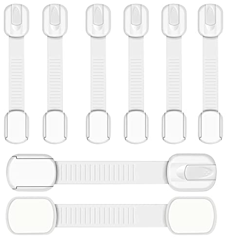 Fhlbestyu Kindersicherung Schrank Baby, 8/10 Stück Schranksicherung Baby Schubladensicherung Kindersicherung Tür Türsicherung Kinder Selbstklebende für Schrankschloss ohne bohren mit Kleber