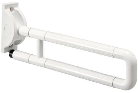 Navaris Haltegriff für Senioren - WC Aufstehhilfe Toilette - Griffstange für das Bad - Behindertengerechte Toiletten Dusche Badezimmer - Haltestange - Weiß