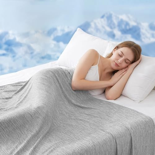 WOLTU Manta Refrescante para Personas Microfibre de Enfriamiento ARC-Chill Q-MAX>0.45 Suave y Transpirable de para Cama Sofá Refrigeración Automático Manta de,150x200cm Gris Claro