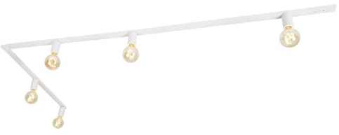 QAZQA - Modern Modernes 1-Phasen-Schienensystem Komplettset I Spotlight I Deckenspot I Deckenstrahler I Strahler 5-flammig inkl. E27-Fassung weiß - Jeana I Wohnzimmer I Schlafzimmer - Stahl Länglich -